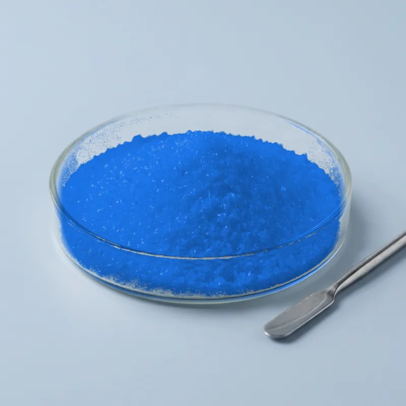 Ferrous Sulphate Heptahydrate — representative photo: blue-green crystals