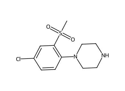 1-[4-Chloro-2-(methylsulfonyl)phenyl]piperazine molecular structure