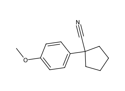 1-(4-Methoxyphenyl)-1-cyclopentanecarbonitrile structural formula