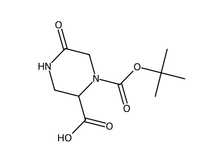 1-Boc-5-Oxo-Piperazine-2-Carboxylic Acid molecular structure