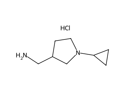 [(1-Cyclopropylpyrrolidin-3-yl)methyl]amine hydrochloride molecular structure