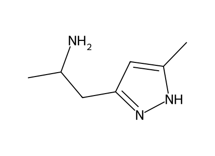 [1-Methyl-2-(5-methyl-1H-pyrazol-3-yl)ethyl]amine molecular structure
