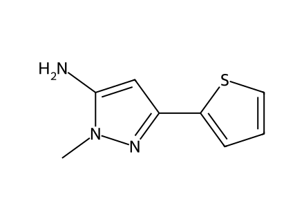 1-Methyl-3-(2-thienyl)-1H-pyrazol-5-amine molecular structure