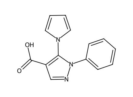 1-Phenyl-5-(1H-pyrrol-1-yl)-1H-pyrazole-4-carboxylic acid molecular structure