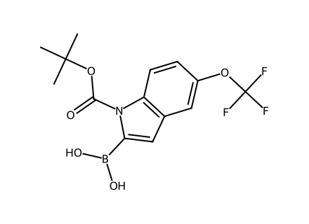 1-(tert-Butoxycarbonyl)-5-(trifluoromethoxy)indole-2-boronic acid molecular structure