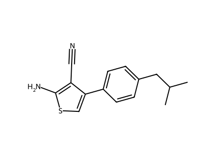 2-Amino-4-(4-isobutylphenyl)thiophene-3-carbonitrile molecular structure