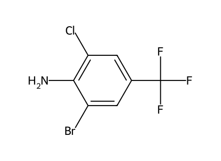 2-Bromo-6-chloro-4-(trifluoromethyl)aniline molecular structure
