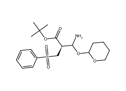 (2R)-2-BOC-Amino-3-phenylsulfonyl-1-(2-tetrahydropyranyloxy)propane molecular structure