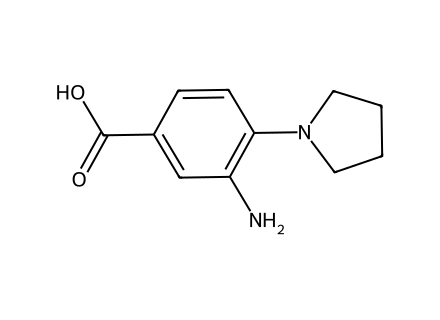 3-Amino-4-pyrrolidin-1-yl-benzoic acid molecular structure