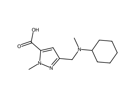3-((Cyclohexyl(methyl)amino)methyl)-1-methyl-1H-pyrazole-5-carboxylic acid molecular structure