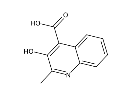 3-Hydroxy-2-Methyl-4-Quinolinecarboxylic structural formula
