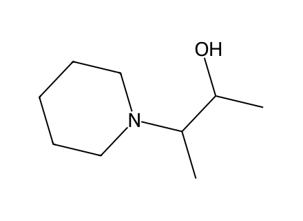 3-Piperidin-1-ylbutan-2-ol structural formula