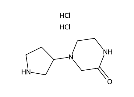 4-(3-Pyrrolidinyl)-2-piperazinone dihydrochloride structural formula