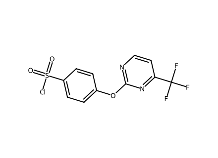 4-{[4-(Trifluoromethyl)pyrimidin-2-yl]oxy}benzenesulfonyl chloride molecular structure