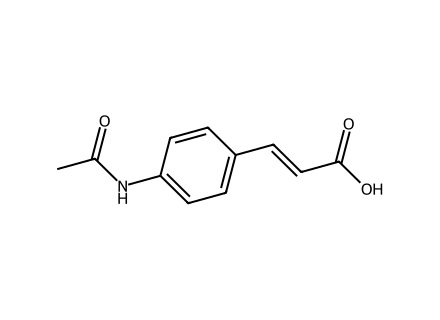 4-Acetamidocinnamic acid, predominantly trans molecular structure
