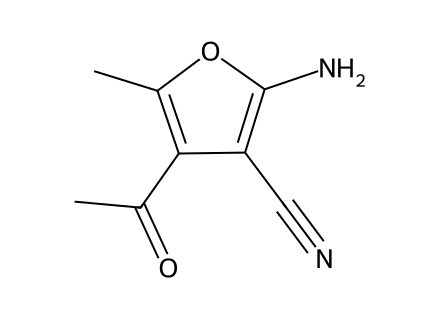 4-Acetyl-2-amino-5-methyl-3-furonitrile molecular structure