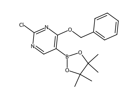4-Benzyloxy-2-chloropyrimidine-5-boronic acid pinacol ester molecular structure