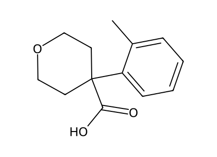 4-o-Tolyl-tetrahydro-pyran-4-carboxylic acid molecular structure