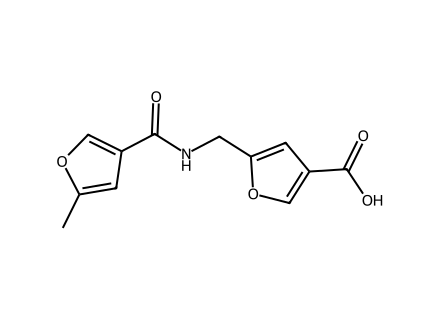 5-{[(5-Methyl-furan-3-carbonyl)-amino]-methyl}-furan-3-carboxylic acid molecular structure