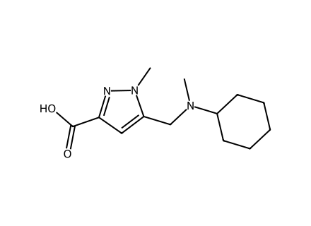 5-((Cyclohexyl(methyl)amino)methyl)-1-methyl-1H-pyrazole-3-carboxylic acid molecular structure