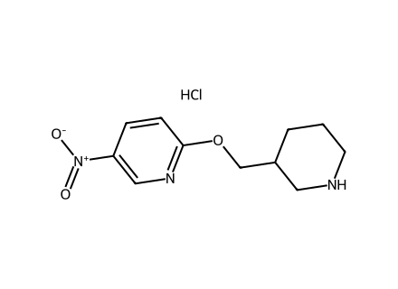 5-Nitro-2-(3-piperidinylmethoxy)pyridine hydrochloride molecular structure