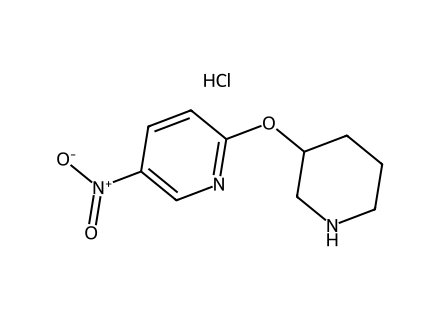 5-Nitro-2-(3-piperidinyloxy)pyridine hydrochloride molecular structure