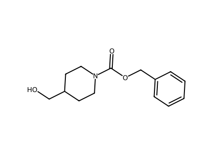 Benzyl 4-(hydroxymethyl)tetrahydro-1(2H)-pyridinecarboxylate structural formula
