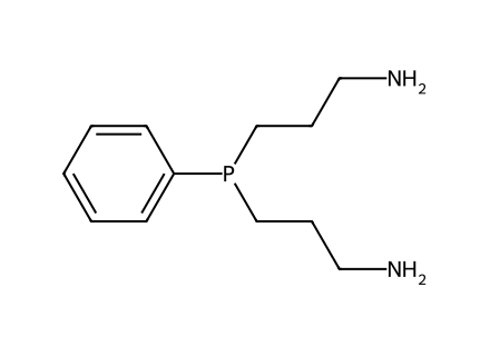 Bis(3-aminopropyl)phenylphosphine, packaged under Argon in r structural formula