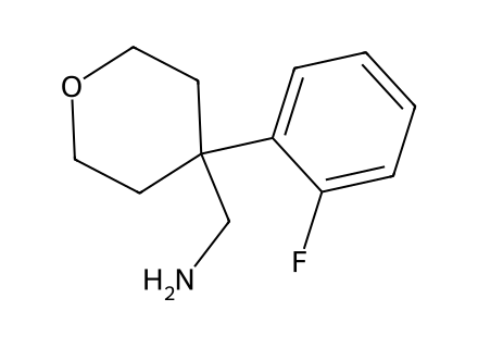 C-[4-(2-Fluoro-phenyl)-tetrahydro-pyran-4-yl]-methylamine molecular structure