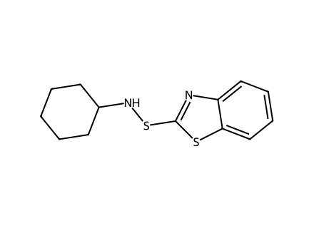 CBS (N-Cyclohexyl Benzothiazole Sulfenamide) molecular structure