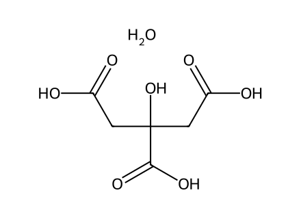 Citric Acid Monohydrate Pharma Grade molecular structure