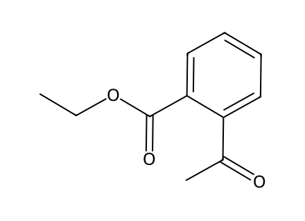 Ethyl 2-acetylbenzenecarboxylate structural formula