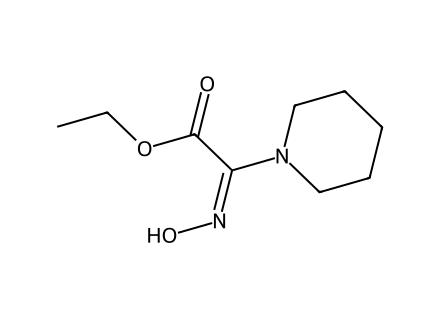 Ethyl 2-(hydroxyimino)-2-piperidinoacetate structural formula