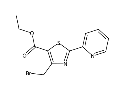 Ethyl 4-bromomethyl-2-(2-pyridyl)thiazole-5-carboxylate molecular structure