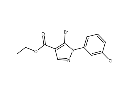 Ethyl 5-bromo-1-(3-chlorophenyl)-1H-pyrazole-4-carboxylate molecular structure