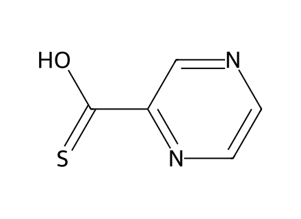 Pyrazine-2-carbothioic acid, S-phenyl ester molecular structure