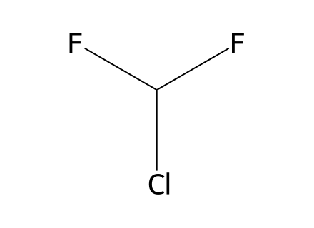 Refrigerant R22 (Chlorodifluoromethane) molecular structure