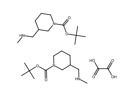 tert-Butyl 3-[(methylamino)methyl]piperidine-1-carboxylate - oxalate (2:1) molecular structure
