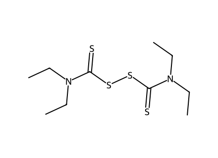 TETD (Tetraethylthiuram Disulfide) molecular structure