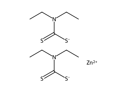ZDEC (Zinc Diethyldithiocarbamate) molecular structure